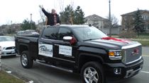 David participates in Bolton Santa Claus Parade