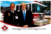 David Tilson, M.P. (Dufferin-Caledon) and Caledon Fire Chief, Dave Forfar, attend the Fire Chiefs Reception in Ottawa on February 04, 2021