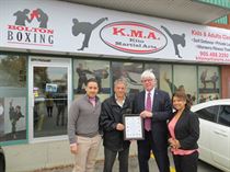 On November 18, 2015, David congratulated K.M.A. Kito Martial Arts, located in Bolton, on its Grand Opening