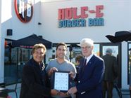 David congratulates Hole E Burger Bar, located in Bolton, on its Grand Opening (September 23, 2021)