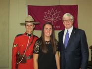 RCMP Officer Brenda Whitteron; Emcee Allison French; and David Tilson, Q.C., M.P. (Dufferin-Caledon).